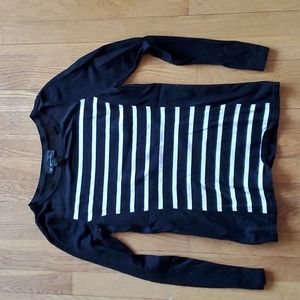 INC striped sweater with mesh MP